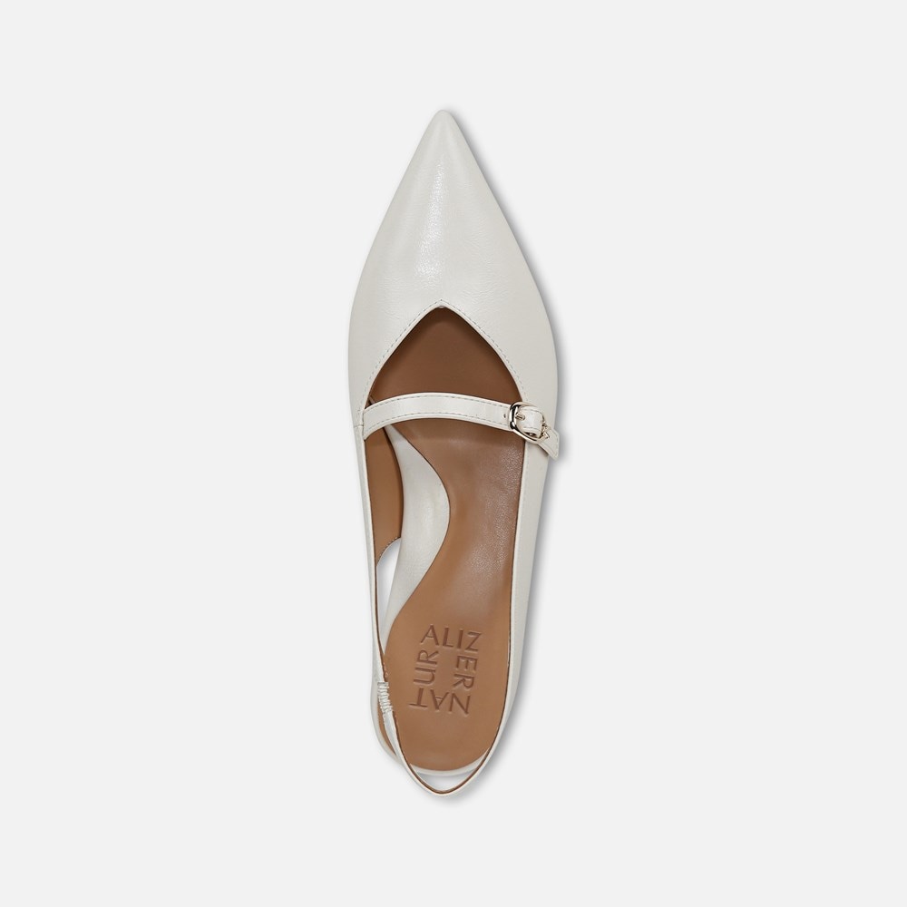 Naturalizer Grayson Mary Jane Slingback - Warm White Faux Leather Naturalizer Grayson Mary Jane Slingback - Warm White Faux Leather