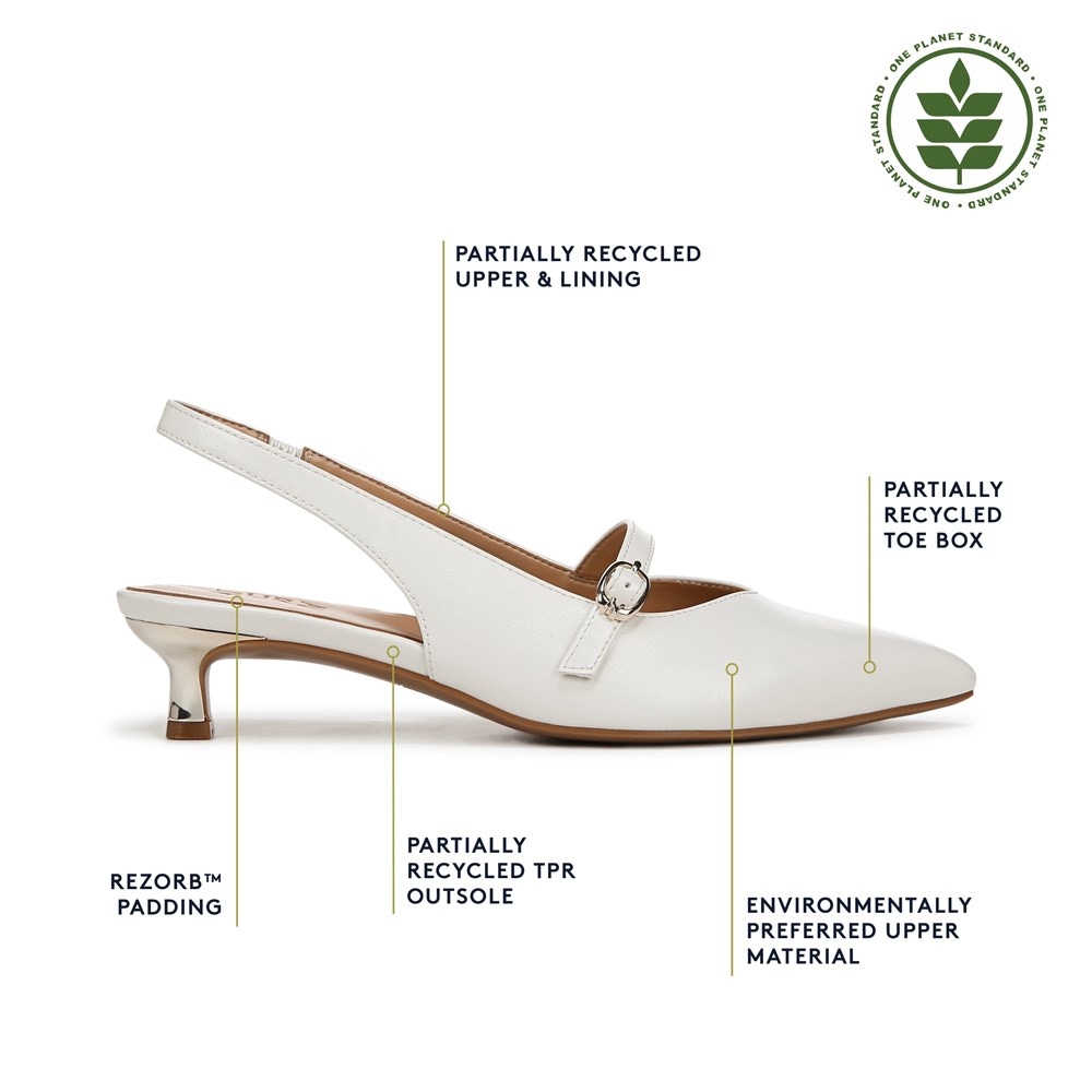 Naturalizer Grayson Mary Jane Slingback - Warm White Faux Leather Naturalizer Grayson Mary Jane Slingback - Warm White Faux Leather