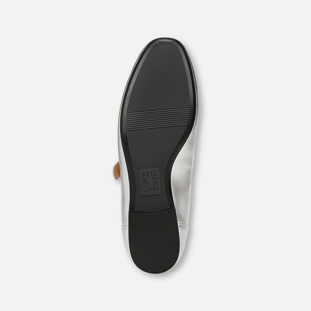 Naturalizer Kelly Mary Jane Flat - Silver Leather Naturalizer Kelly Mary Jane Flat - Silver Leather