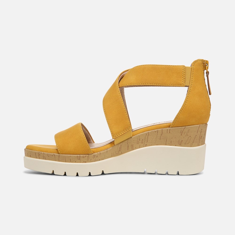 Naturalizer Soul Goodtimes Wedge Sandal - Yellow Synthetic Naturalizer Soul Goodtimes Wedge Sandal - Yellow Synthetic