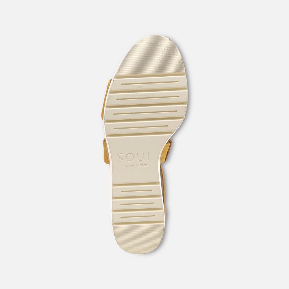 Naturalizer Soul Goodtimes Wedge Sandal - Yellow Synthetic Naturalizer Soul Goodtimes Wedge Sandal - Yellow Synthetic
