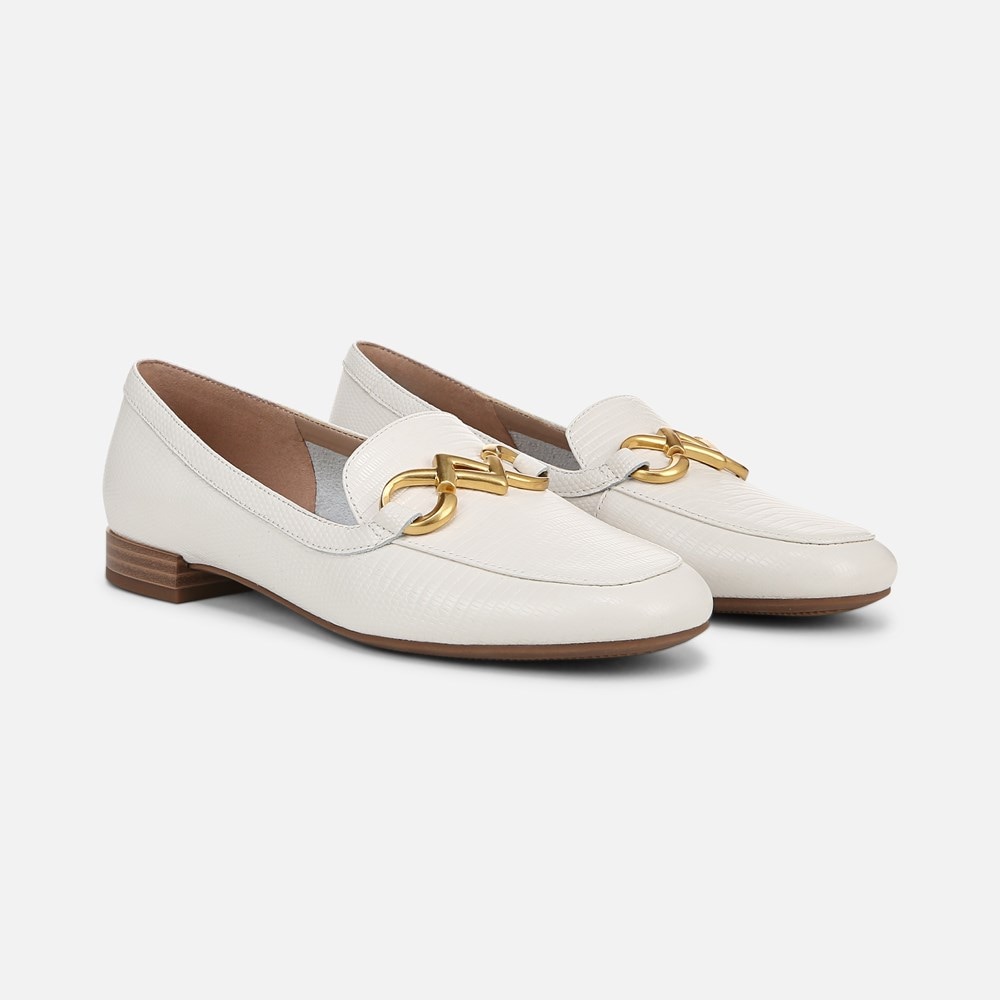 Naturalizer Jovie Bit Loafer - Warm White Lizard Pattern Leather