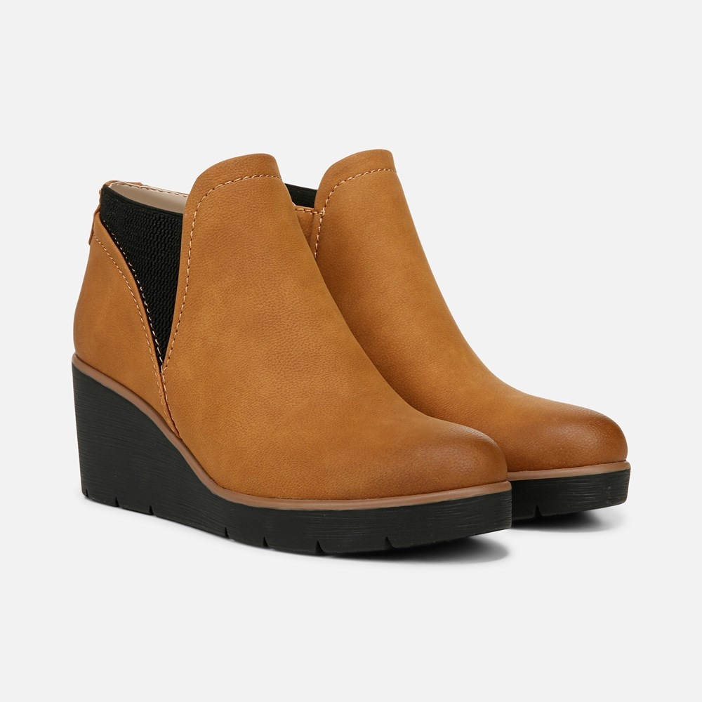 Naturalizer SOUL Affirm Weather Resistant Ankle Booties - Light Toffee Faux Leather Naturalizer SOUL Affirm Weather Resistant Ankle Booties - Light Toffee Faux Leather