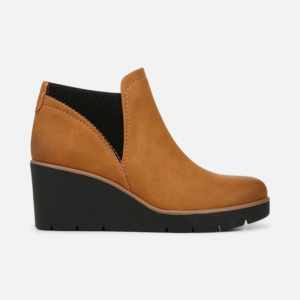 Naturalizer SOUL Affirm Weather Resistant Ankle Booties - Light Toffee Faux Leather