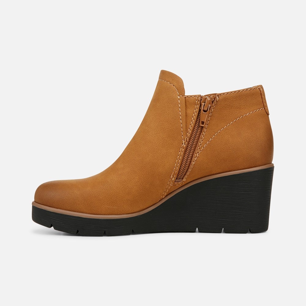 Naturalizer SOUL Affirm Weather Resistant Ankle Booties - Light Toffee Faux Leather