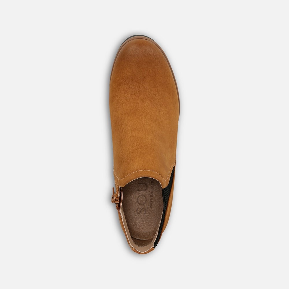Naturalizer SOUL Affirm Weather Resistant Ankle Booties - Light Toffee Faux Leather