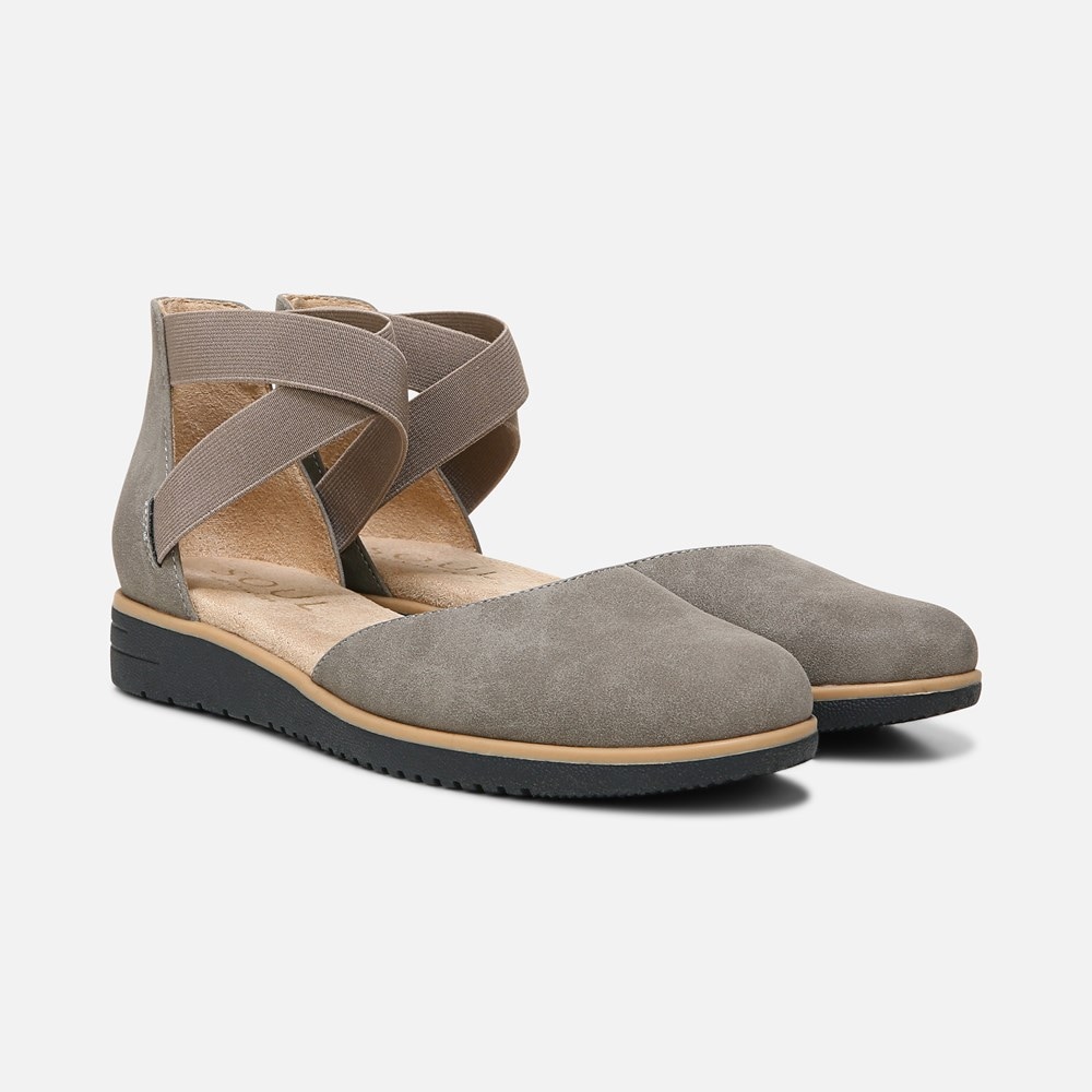 Naturalizer SOUL Intro Flat - Grey Synthetic Nubuck Naturalizer SOUL Intro Flat - Grey Synthetic Nubuck