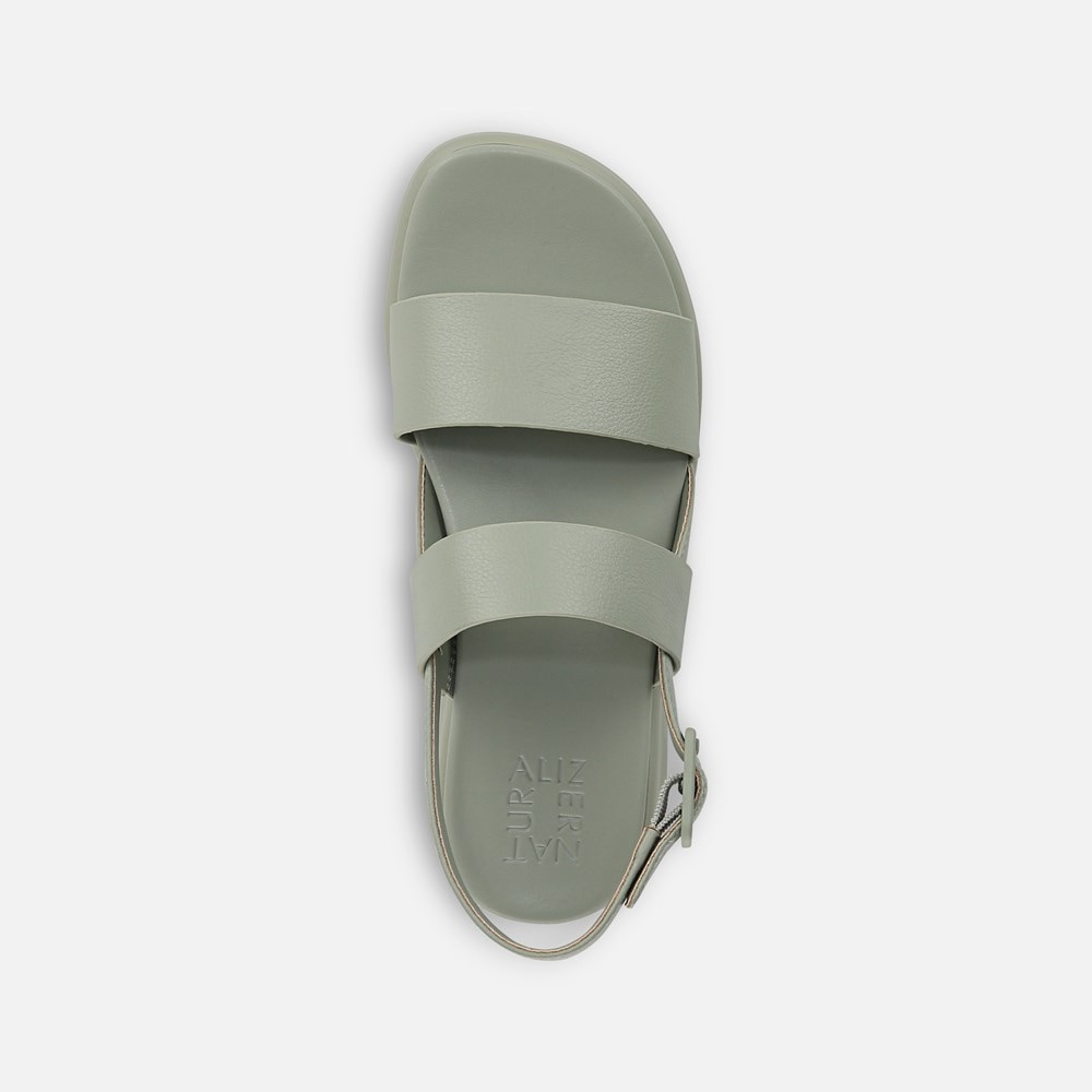 Naturalizer Coast Wedge Sandal - Pistachio Green Faux Leather Naturalizer Coast Wedge Sandal - Pistachio Green Faux Leather