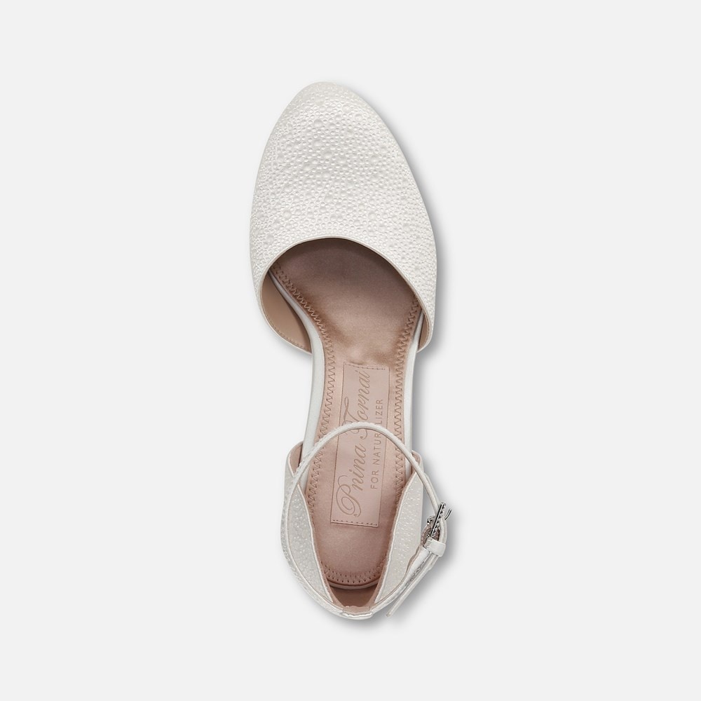 Naturalizer Rak Ankle Strap Dress Shoe - Silk White Fabric Naturalizer Rak Ankle Strap Dress Shoe - Silk White Fabric