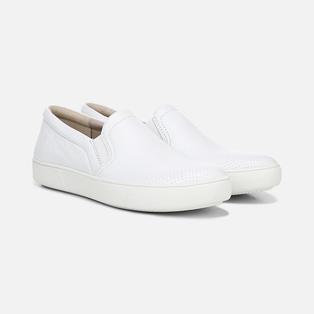 Naturalizer Marianne Slip On Sneaker - White Perforated Leather