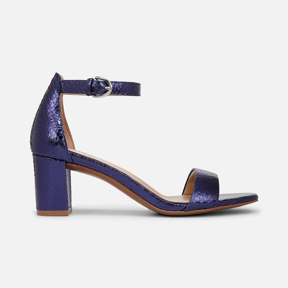 Naturalizer Limited Edition Vera Dress Sandal - Future Dusk Blue Metallic Snake Print Leather