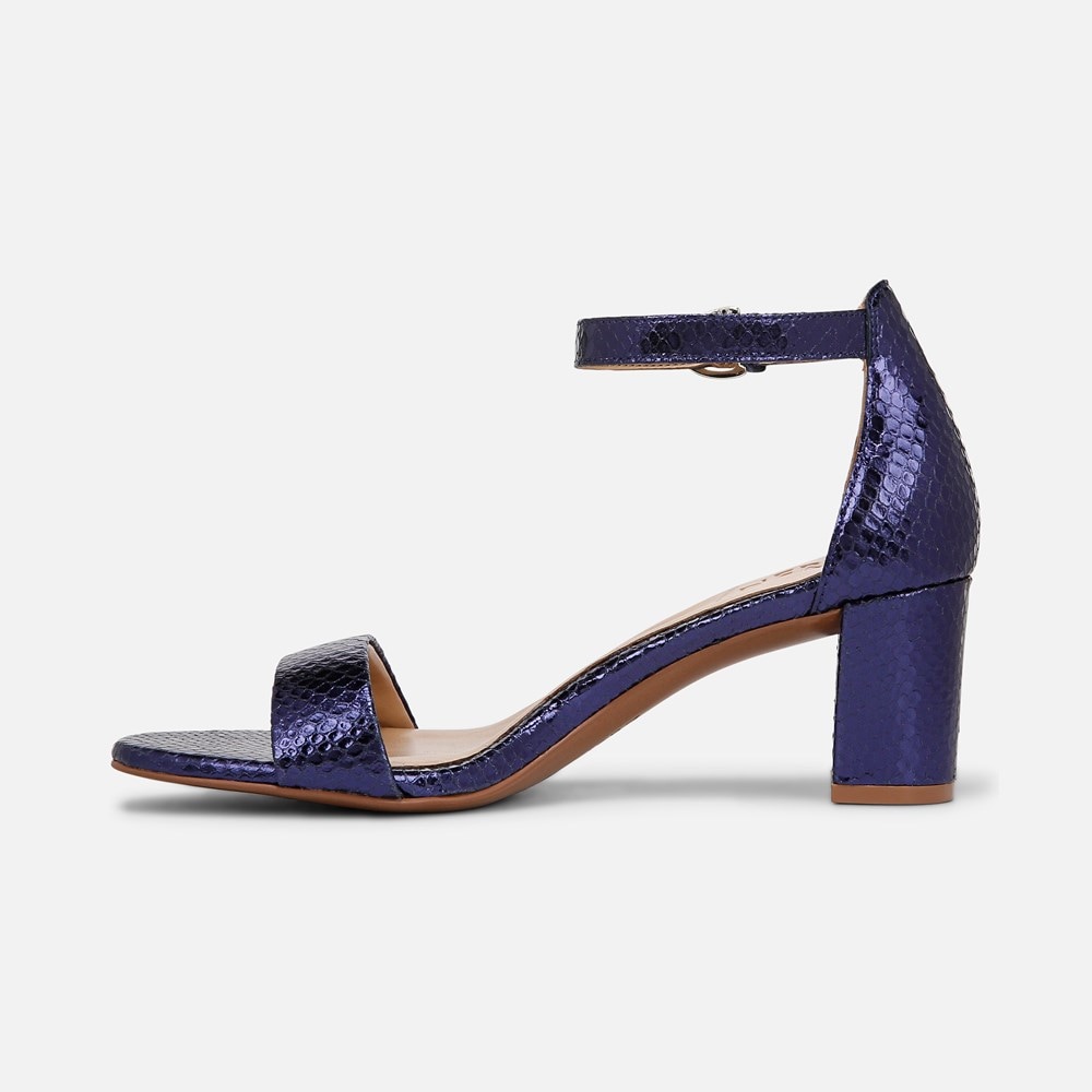 Naturalizer Limited Edition Vera Dress Sandal - Future Dusk Blue Metallic Snake Print Leather