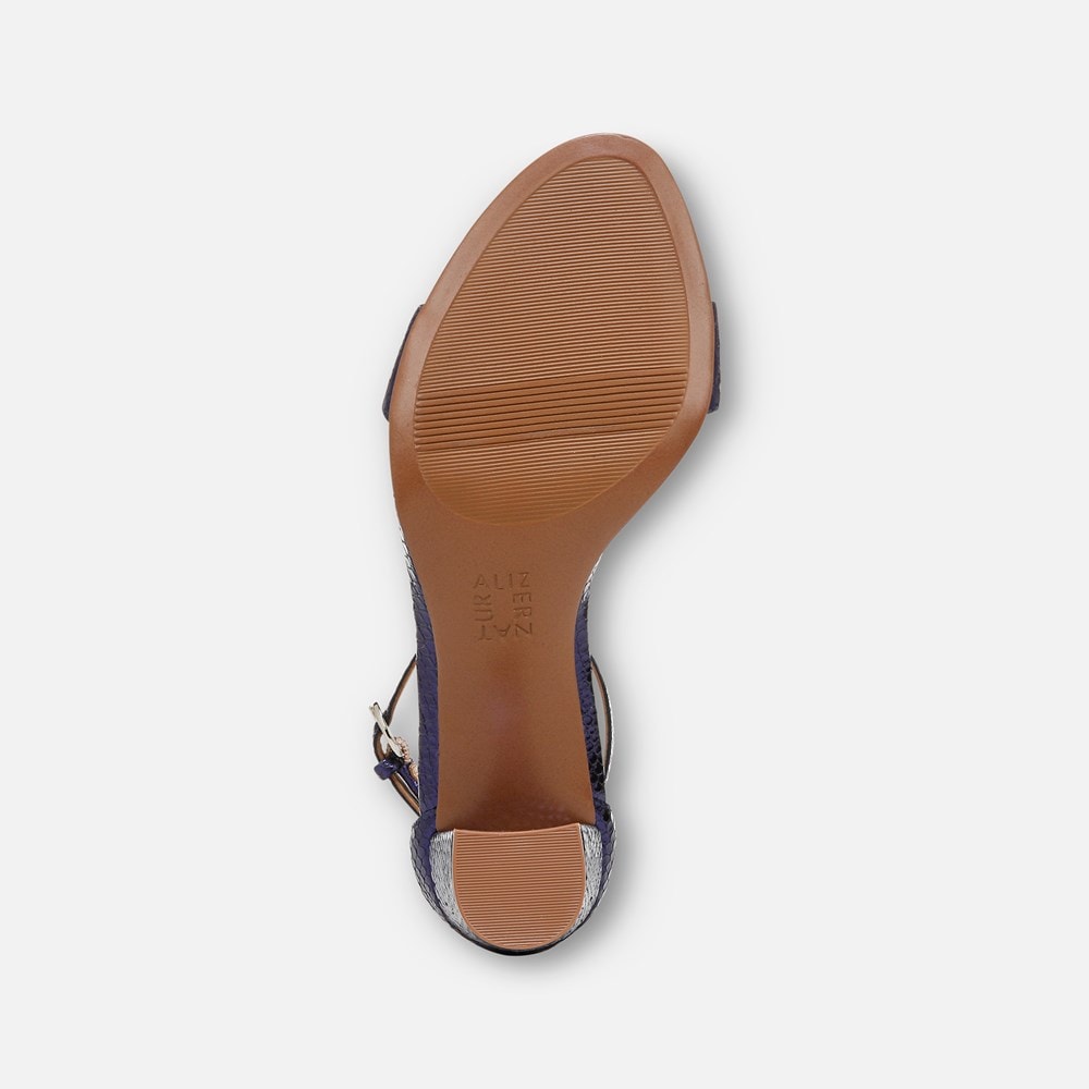 Naturalizer Limited Edition Vera Dress Sandal - Future Dusk Blue Metallic Snake Print Leather