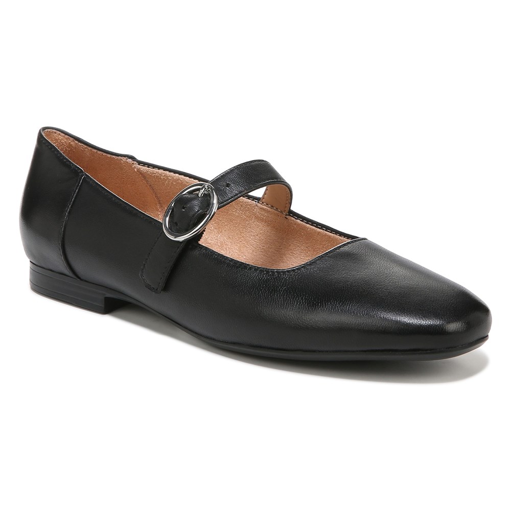 Naturalizer Kelly Mary Jane Flat - Black Leather Naturalizer Kelly Mary Jane Flat - Black Leather
