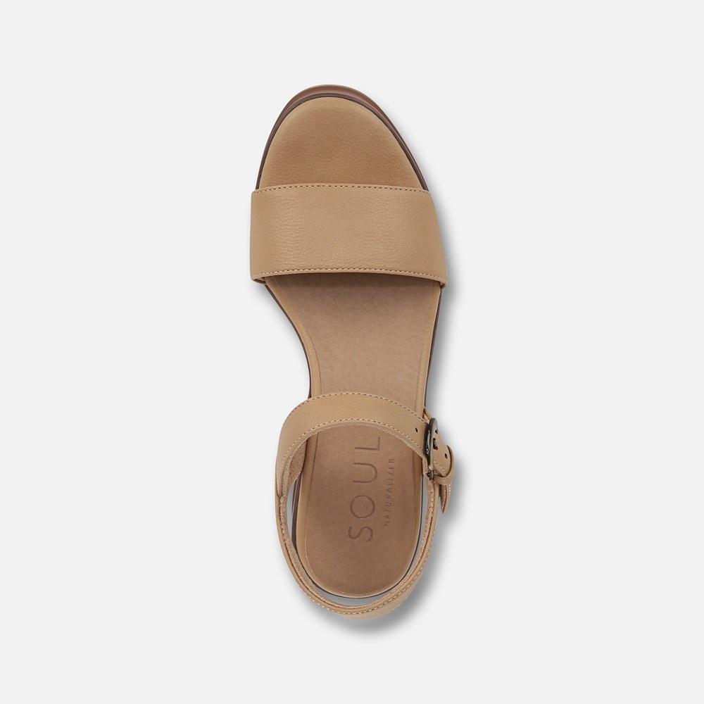 Naturalizer SOUL Graciela Wedge Sandal - Birch Tan Faux Leather Naturalizer SOUL Graciela Wedge Sandal - Birch Tan Faux Leather