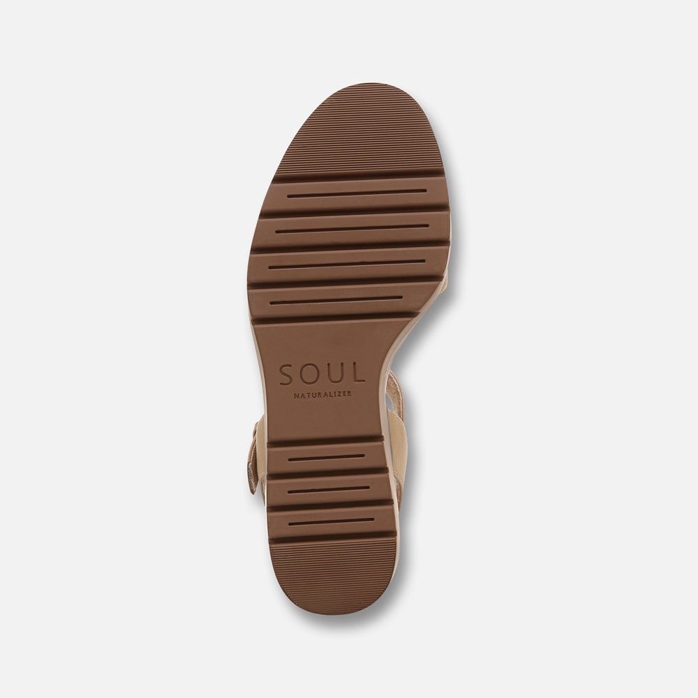 Naturalizer SOUL Graciela Wedge Sandal - Birch Tan Faux Leather Naturalizer SOUL Graciela Wedge Sandal - Birch Tan Faux Leather