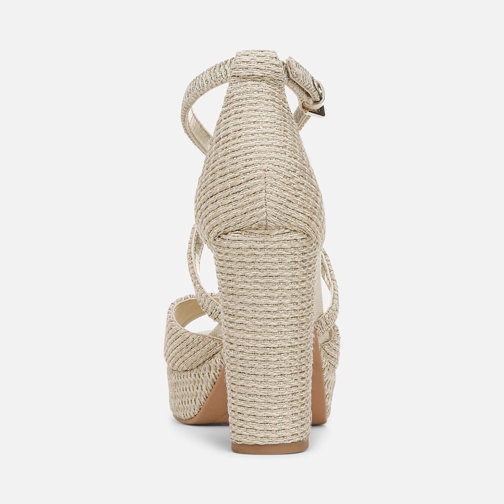 Naturalizer Melody Dress Sandal - Light Tan Metallic Woven Fabric Naturalizer Melody Dress Sandal - Light Tan Metallic Woven Fabric