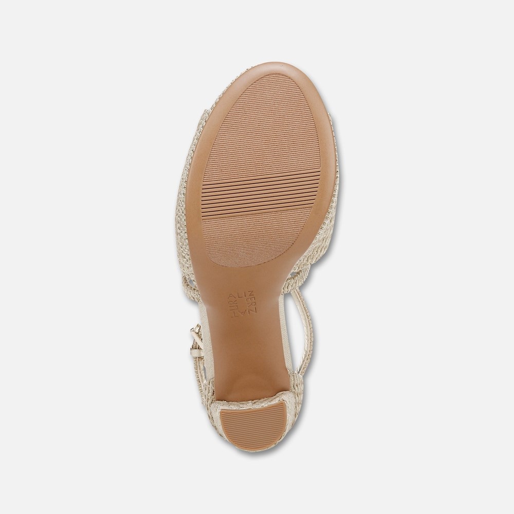 Naturalizer Melody Dress Sandal - Light Tan Metallic Woven Fabric Naturalizer Melody Dress Sandal - Light Tan Metallic Woven Fabric