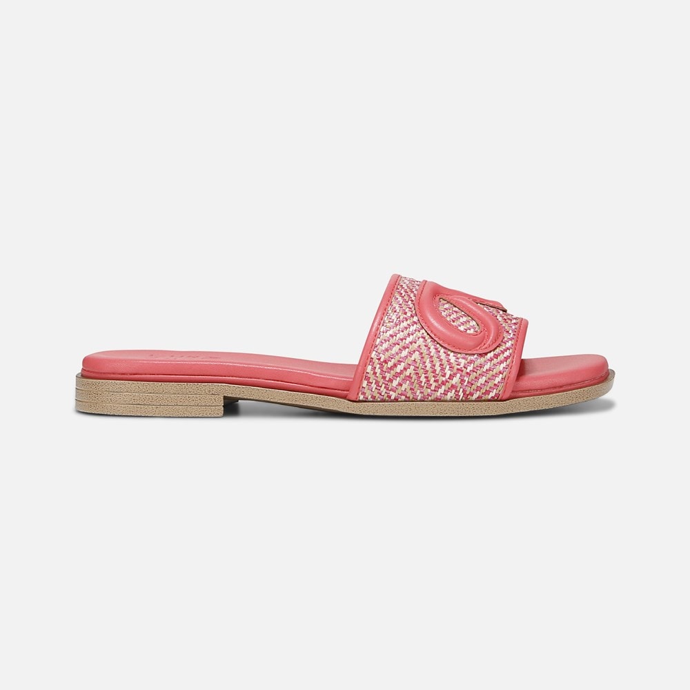 Naturalizer Genevieve Slide Sandal - Sunset Coral Pink Woven Leather Naturalizer Genevieve Slide Sandal - Sunset Coral Pink Woven Leather