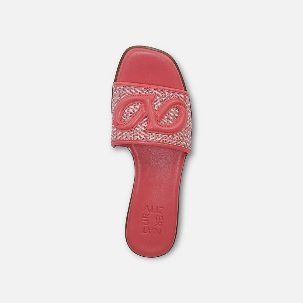 Naturalizer Genevieve Slide Sandal - Sunset Coral Pink Woven Leather Naturalizer Genevieve Slide Sandal - Sunset Coral Pink Woven Leather