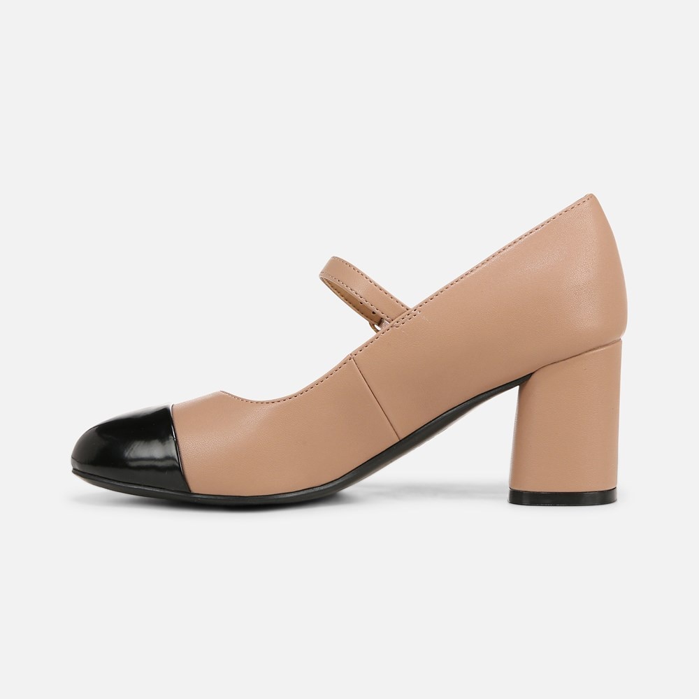 Naturalizer Lovable Mary Jane - Taupe / Black Faux Leather Naturalizer Lovable Mary Jane - Taupe / Black Faux Leather