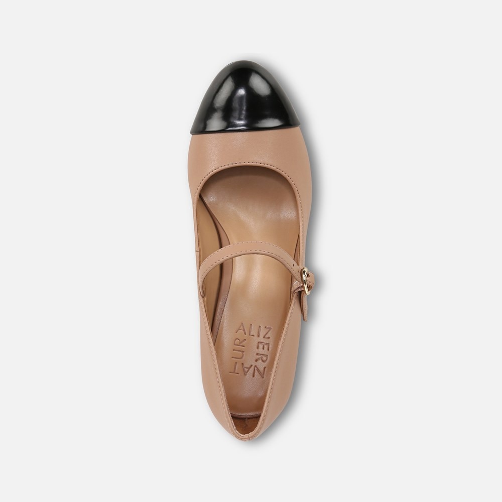 Naturalizer Lovable Mary Jane - Taupe / Black Faux Leather Naturalizer Lovable Mary Jane - Taupe / Black Faux Leather