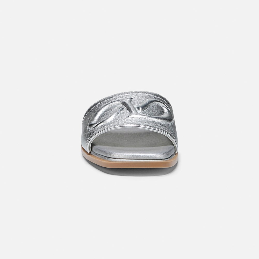 Naturalizer Genevieve Slide Sandal - Silver Leather Naturalizer Genevieve Slide Sandal - Silver Leather