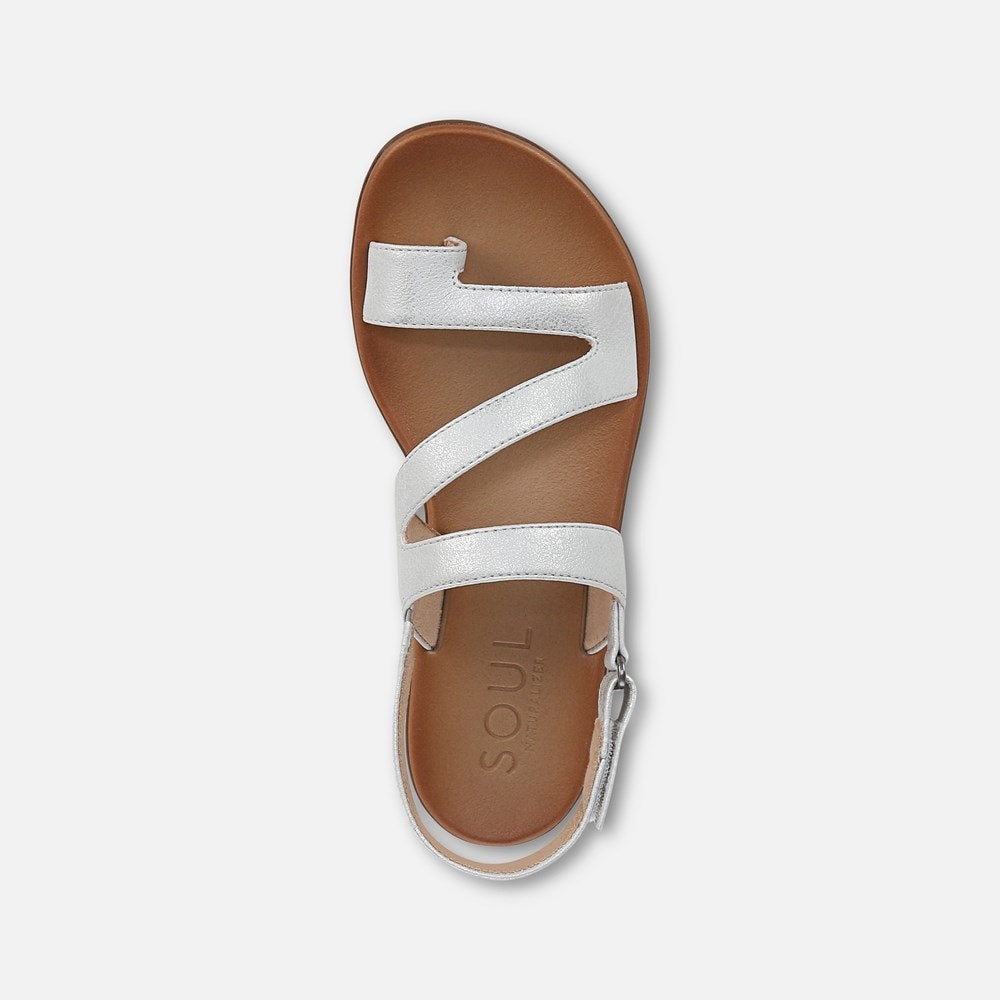 Naturalizer Soul Shakina Sandal - Silver Faux Leather Naturalizer Soul Shakina Sandal - Silver Faux Leather