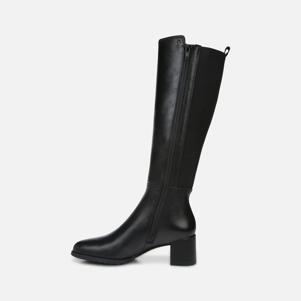 Naturalizer Brent Weatherproof Wide Calf Knee High Boot - BLACK LEATHER Naturalizer Brent Weatherproof Wide Calf Knee High Boot - BLACK LEATHER