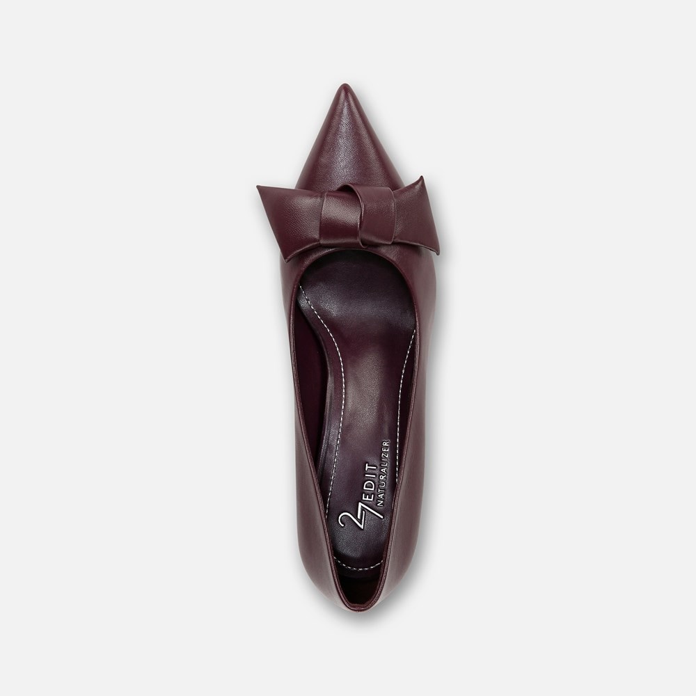 Naturalizer 27 EDIT Emery Bow Pump - Deep Plum Purple Leather Naturalizer 27 EDIT Emery Bow Pump - Deep Plum Purple Leather