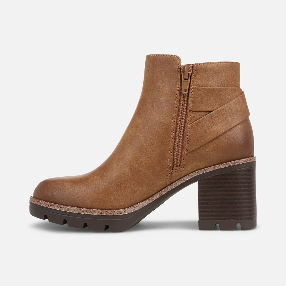 Naturalizer Madalynn Strap Bootie - Chestnut Brown Faux Leather