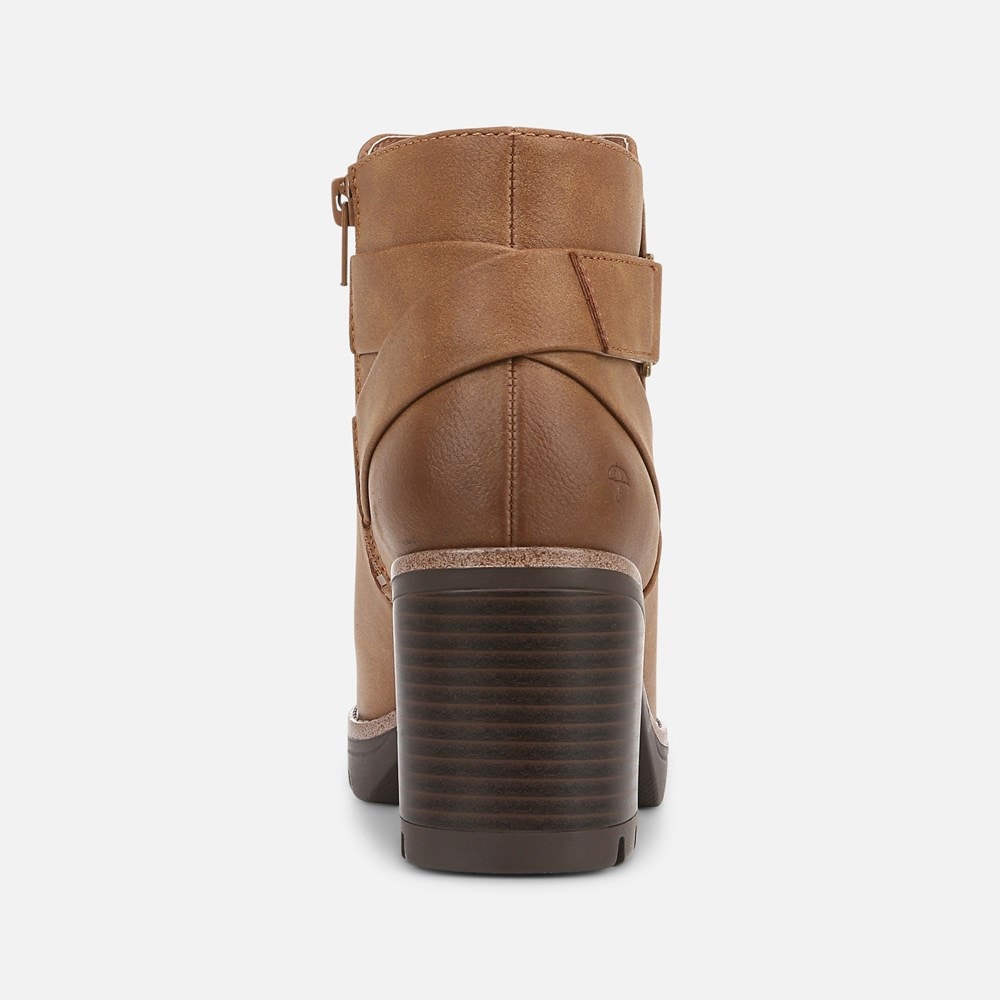 Naturalizer Madalynn Strap Bootie - Chestnut Brown Faux Leather