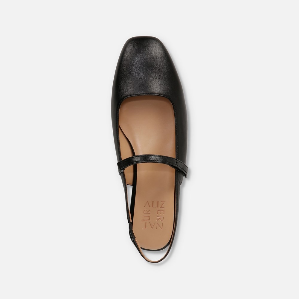 Naturalizer Connie Mary Jane Slingback Flat - Black Leather Naturalizer Connie Mary Jane Slingback Flat - Black Leather