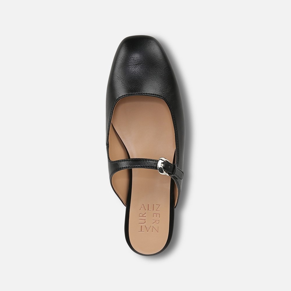 Naturalizer Apple Mary Jane Mule - Black Faux Leather Naturalizer Apple Mary Jane Mule - Black Faux Leather