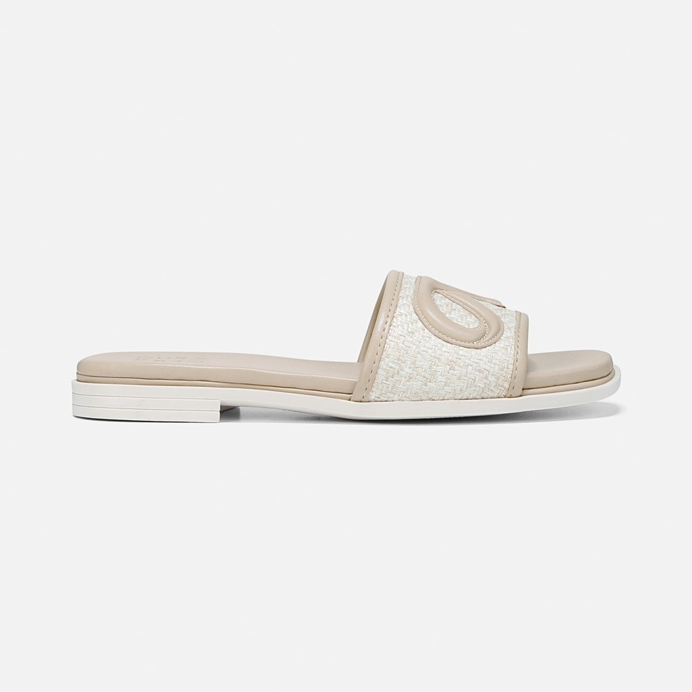 Naturalizer Genevieve Slide Sandal - Coastal Tan Woven Fabric Naturalizer Genevieve Slide Sandal - Coastal Tan Woven Fabric