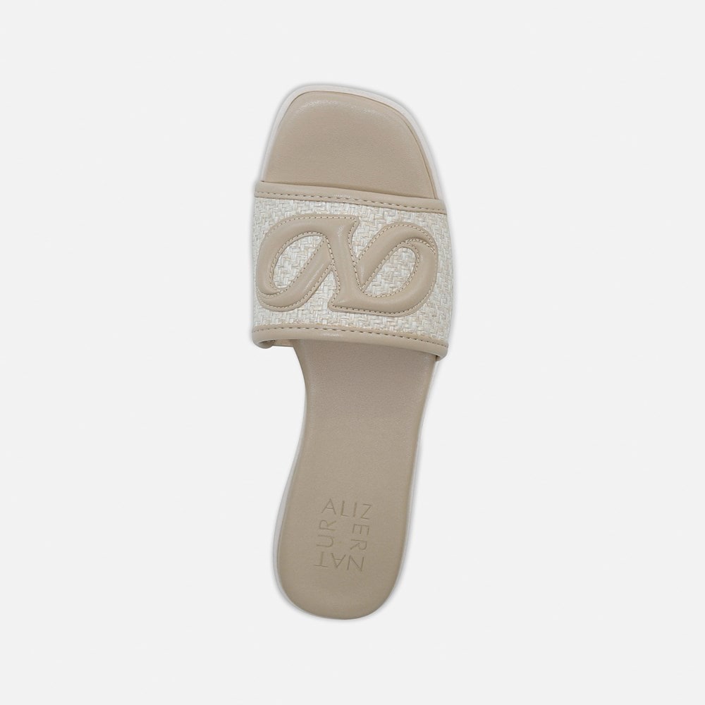 Naturalizer Genevieve Slide Sandal - Coastal Tan Woven Fabric Naturalizer Genevieve Slide Sandal - Coastal Tan Woven Fabric