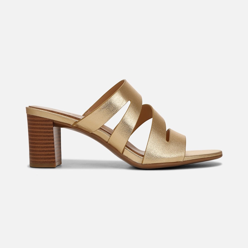 Naturalizer Beaming Slide Sandal - Dark Gold Faux Leather Naturalizer Beaming Slide Sandal - Dark Gold Faux Leather