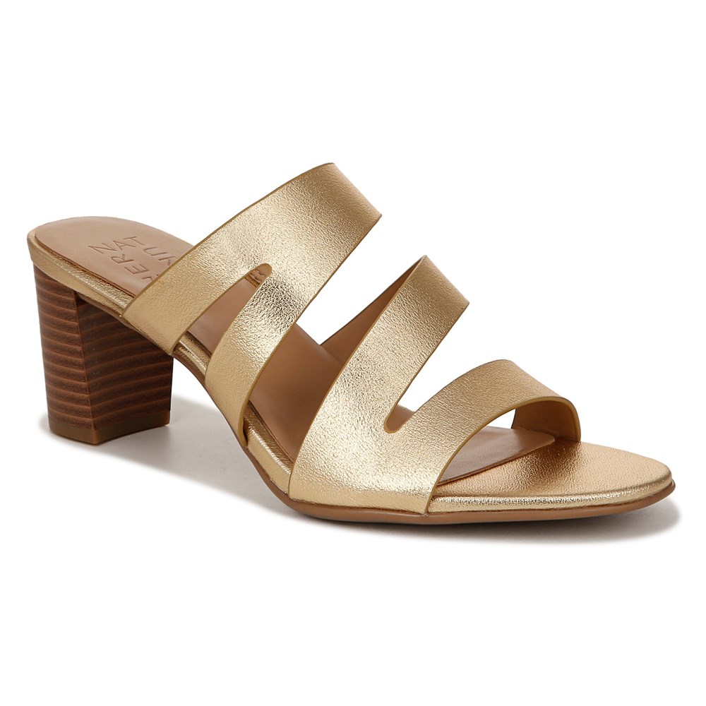 Naturalizer Beaming Slide Sandal - Dark Gold Faux Leather Naturalizer Beaming Slide Sandal - Dark Gold Faux Leather