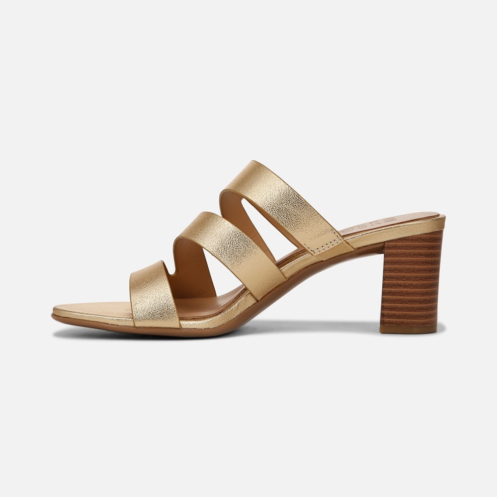 Naturalizer Beaming Slide Sandal - Dark Gold Faux Leather Naturalizer Beaming Slide Sandal - Dark Gold Faux Leather