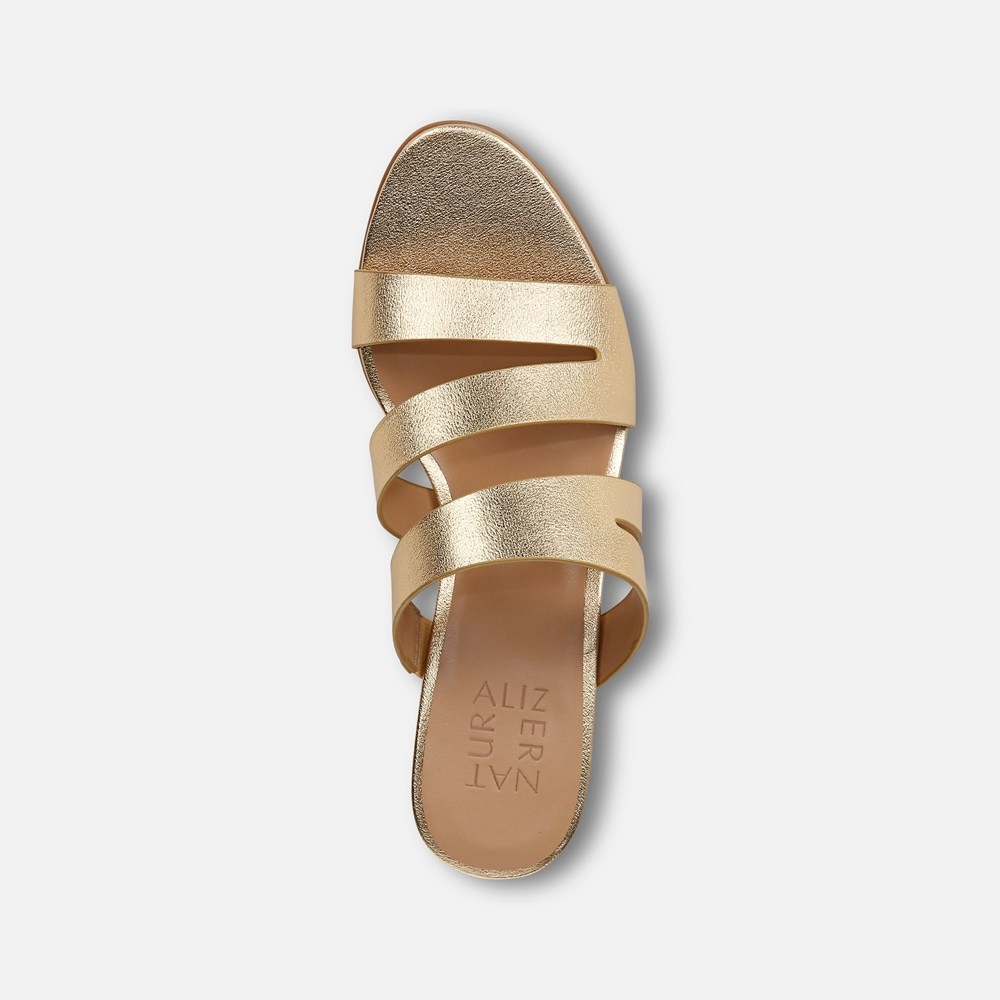 Naturalizer Beaming Slide Sandal - Dark Gold Faux Leather Naturalizer Beaming Slide Sandal - Dark Gold Faux Leather