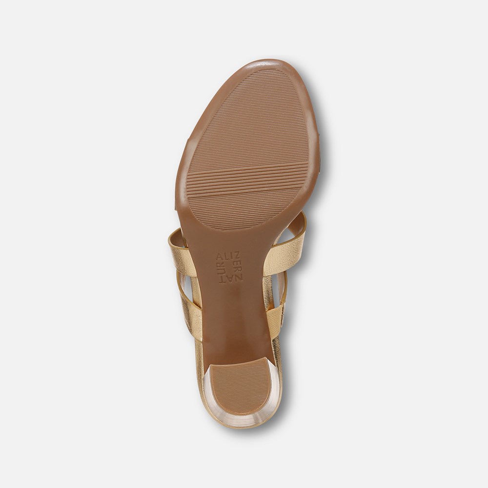 Naturalizer Beaming Slide Sandal - Dark Gold Faux Leather Naturalizer Beaming Slide Sandal - Dark Gold Faux Leather
