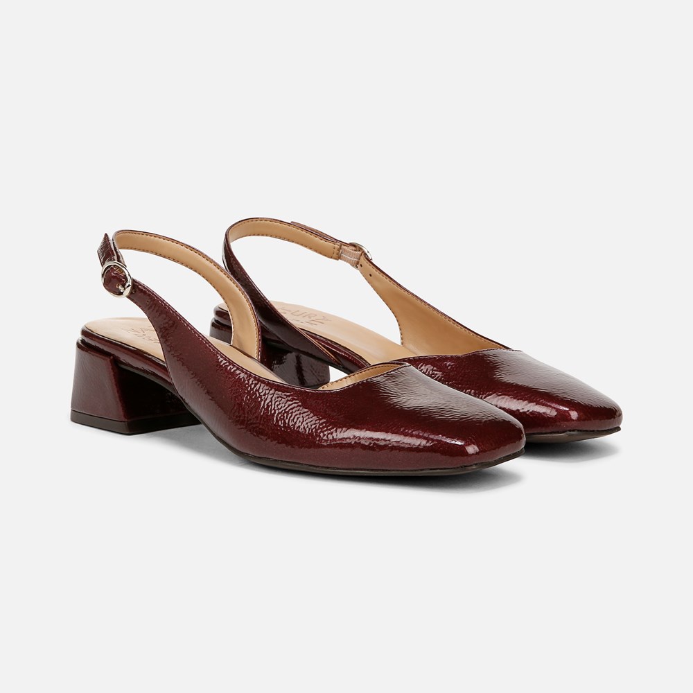 Naturalizer Jayla Slingback Pump - Cranberry Red Faux Leather