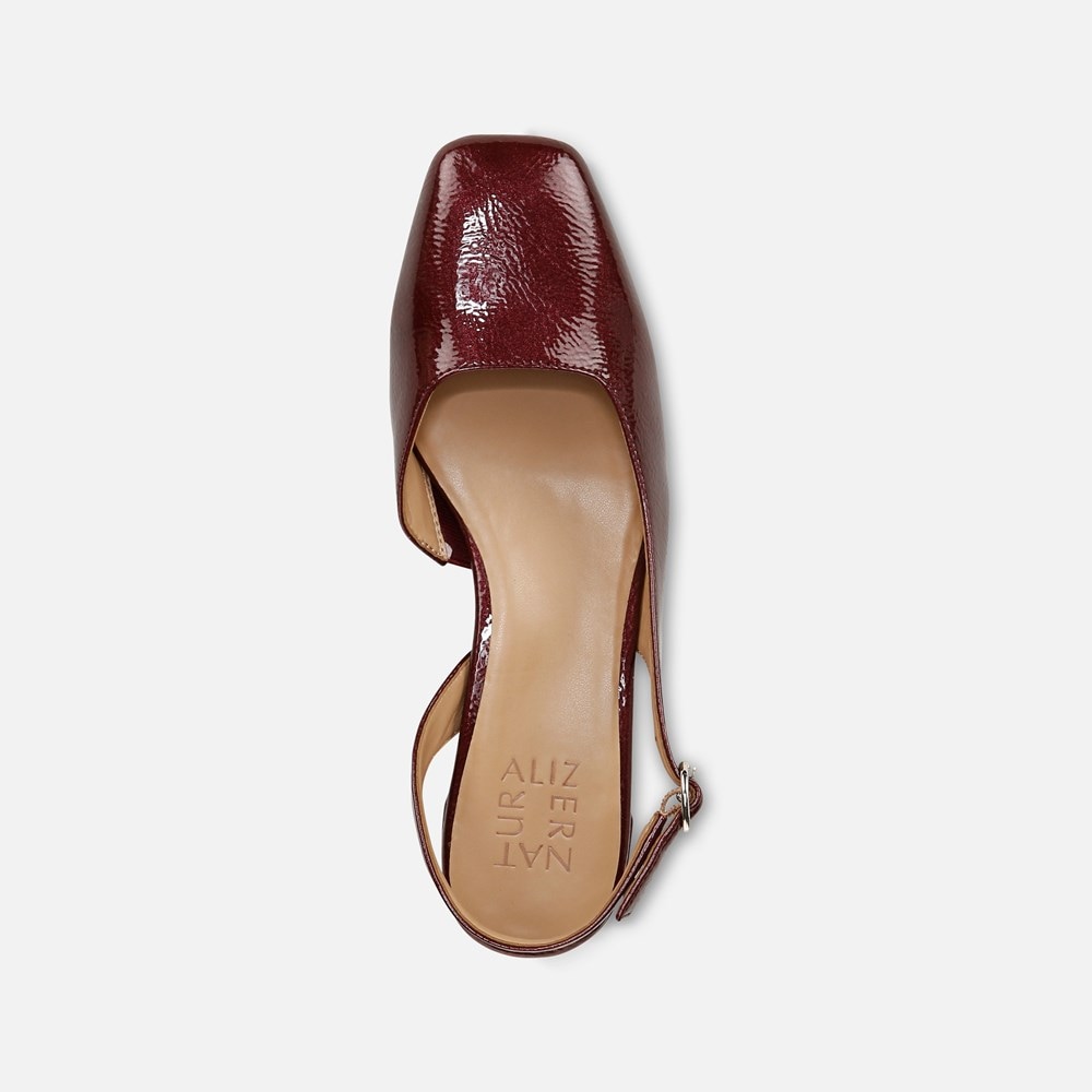 Naturalizer Jayla Slingback Pump - Cranberry Red Faux Leather