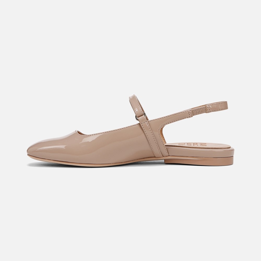 Naturalizer Connie Mary Jane Slingback Flat - Warm Taupe Patent Faux Leather Naturalizer Connie Mary Jane Slingback Flat - Warm Taupe Patent Faux Leather