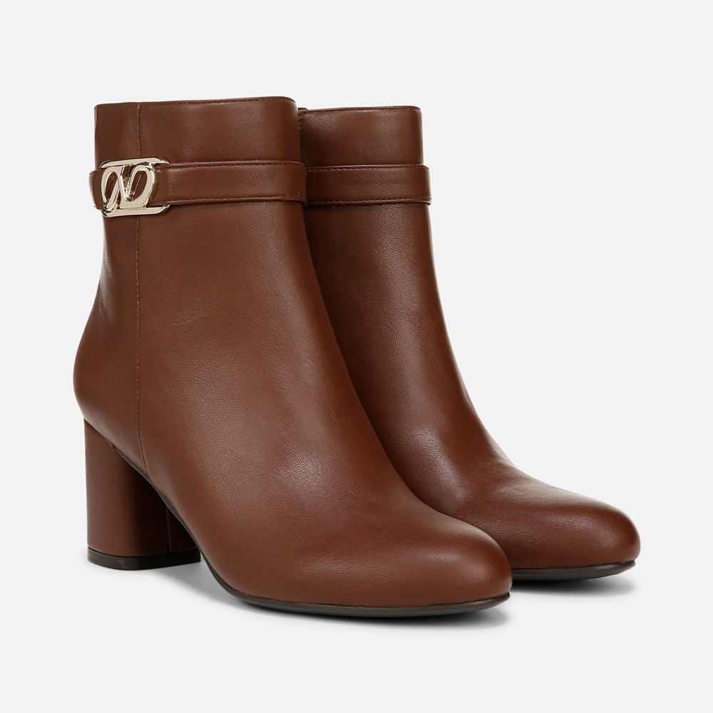 Naturalizer Lottie Ankle Bootie - Cappuccino Brown Faux Leather Naturalizer Lottie Ankle Bootie - Cappuccino Brown Faux Leather