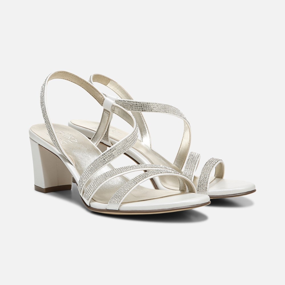 Naturalizer Vanessa Dress Sandal - White Satin Fabric Naturalizer Vanessa Dress Sandal - White Satin Fabric