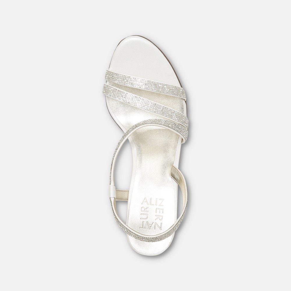 Naturalizer Vanessa Dress Sandal - White Satin Fabric Naturalizer Vanessa Dress Sandal - White Satin Fabric