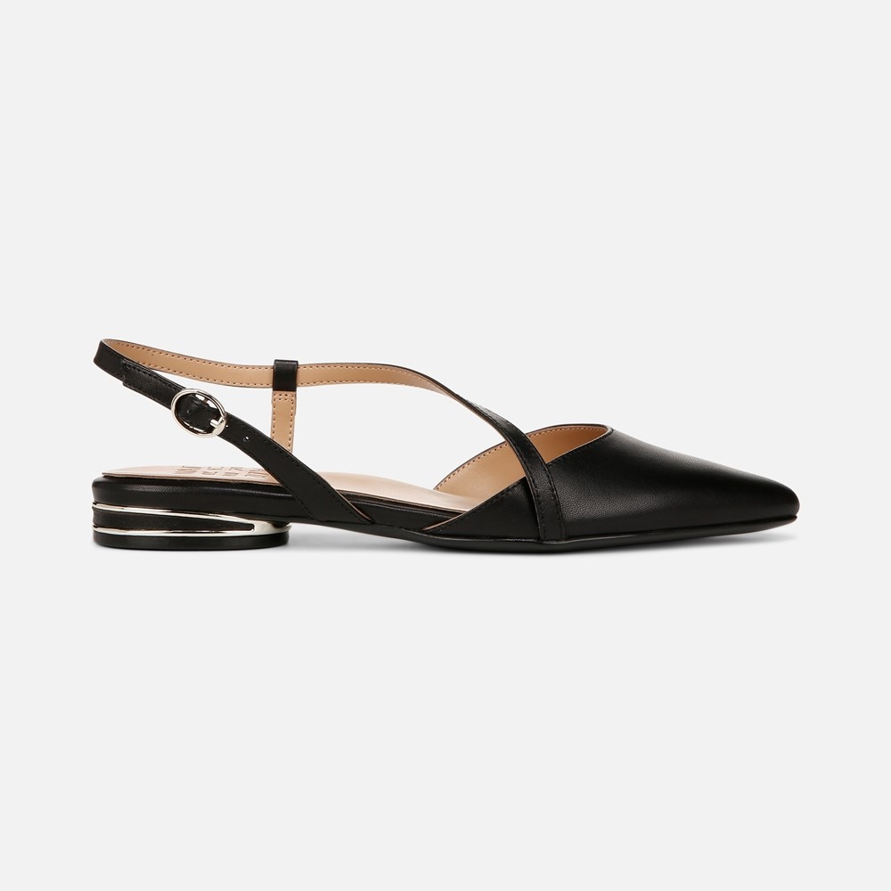 Naturalizer Hawaii Slingback Flat - Black Leather Naturalizer Hawaii Slingback Flat - Black Leather