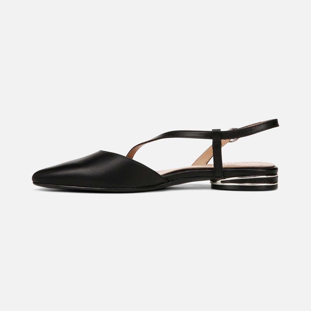 Naturalizer Hawaii Slingback Flat - Black Leather Naturalizer Hawaii Slingback Flat - Black Leather