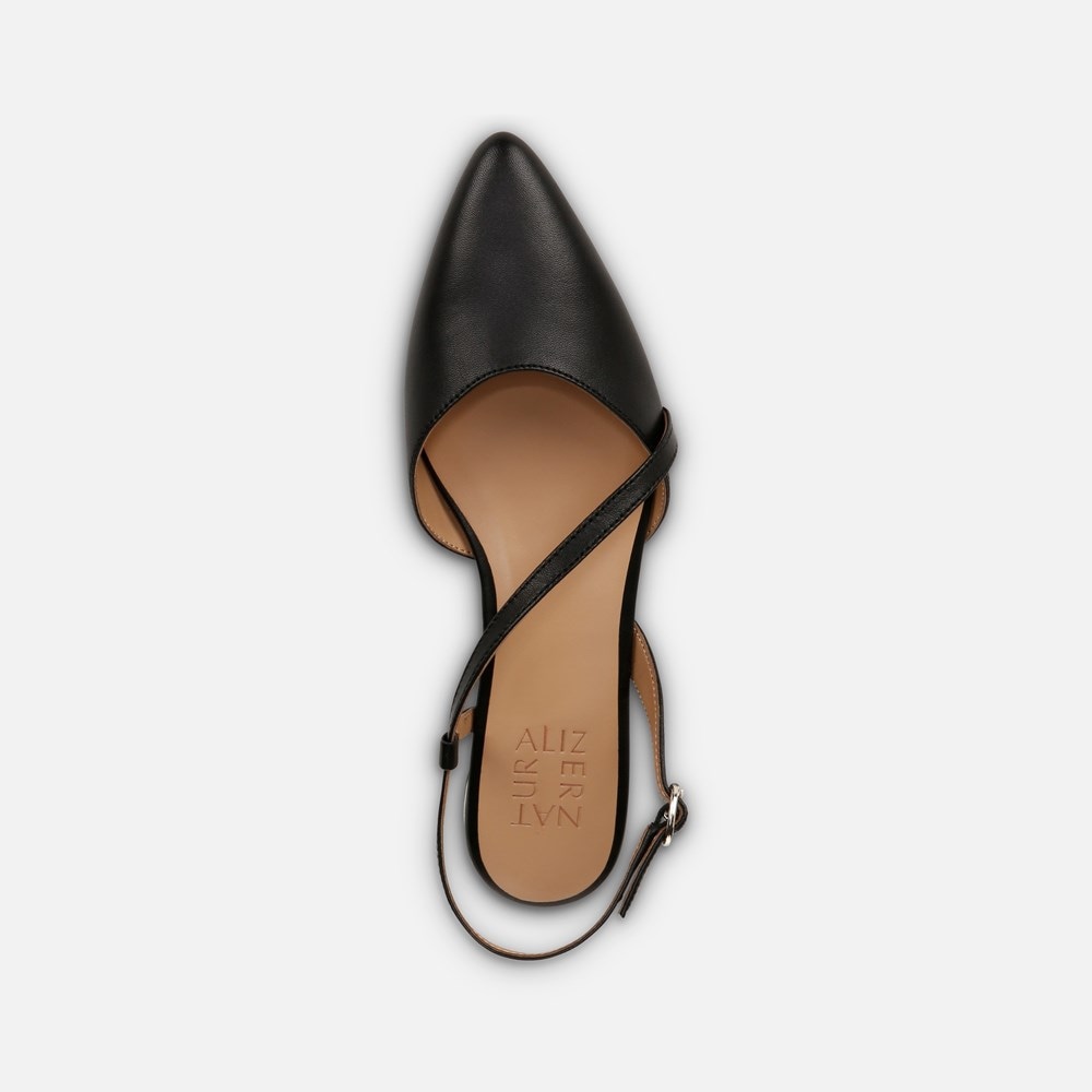 Naturalizer Hawaii Slingback Flat - Black Leather Naturalizer Hawaii Slingback Flat - Black Leather